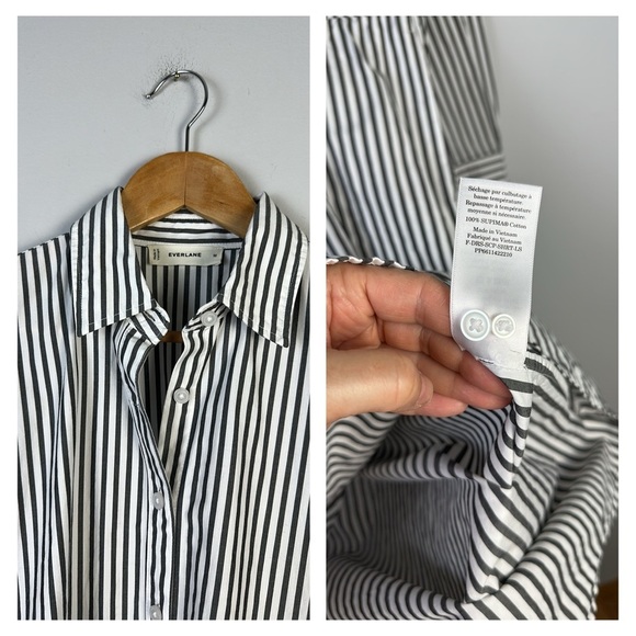 Everlane Supima Cotton Midi Collared Shirt Dress Size Medium Relaxed Fit Pockets - Picture 16 of 16